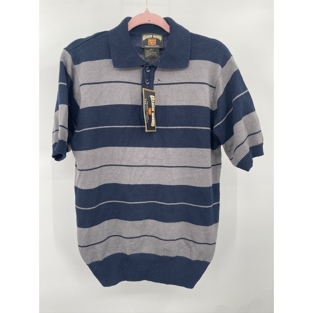 FB‎ County Charlie Brown Shirt Polo Navy Grey New Size Small